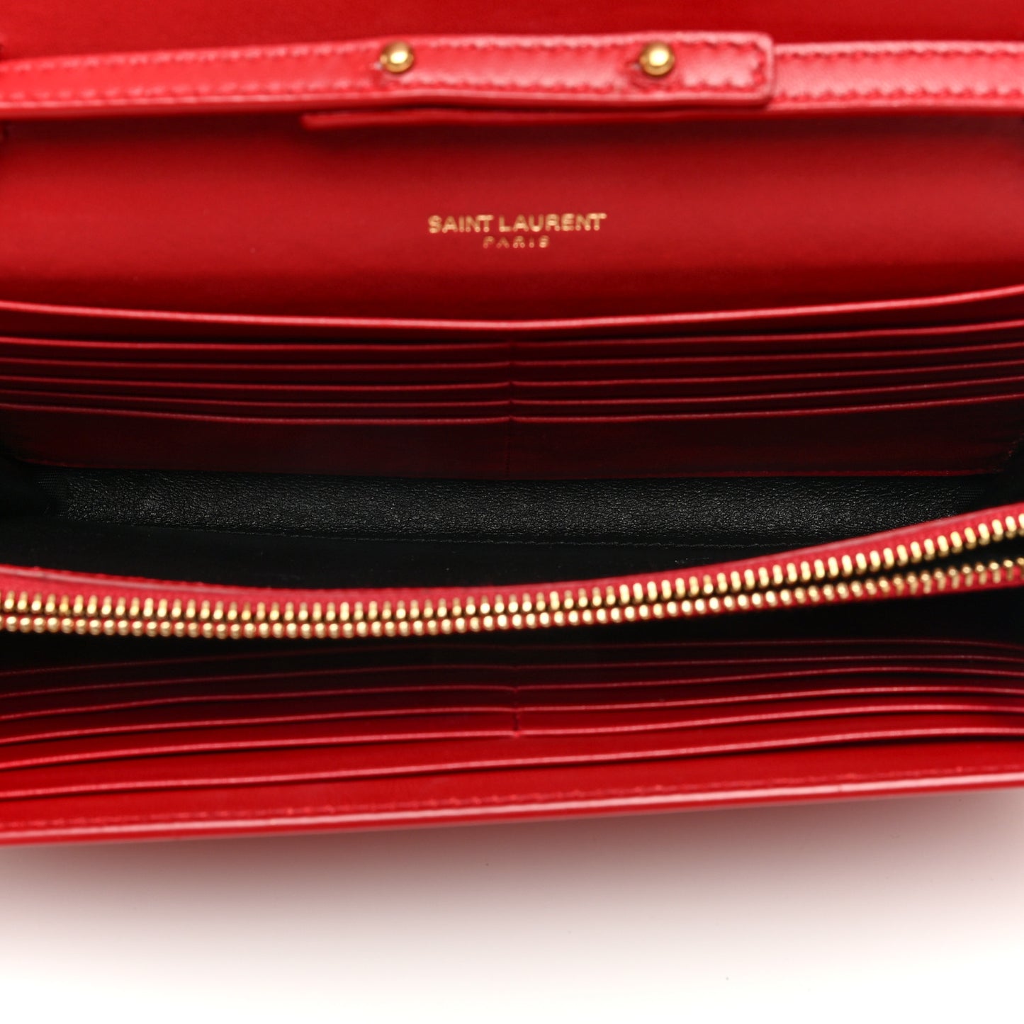 Patent Calfskin Monogram Kate Wallet On Chain Rouge Eros