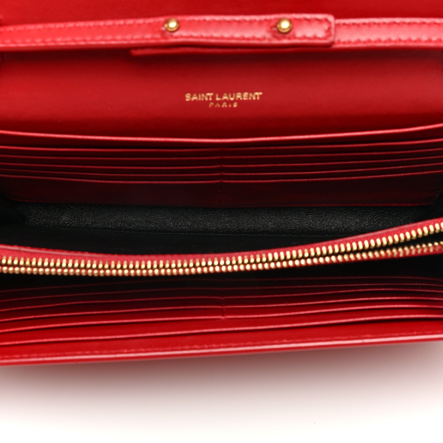 Saint Laurent Patent Calfskin Monogram Kate Wallet On Chain Rouge Eros 5 of 9