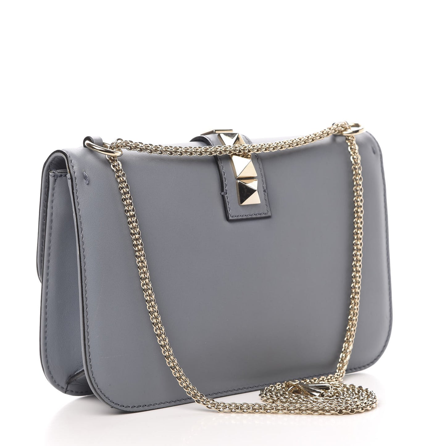 Vitello Medium Glam Lock Rockstud Flap Grey