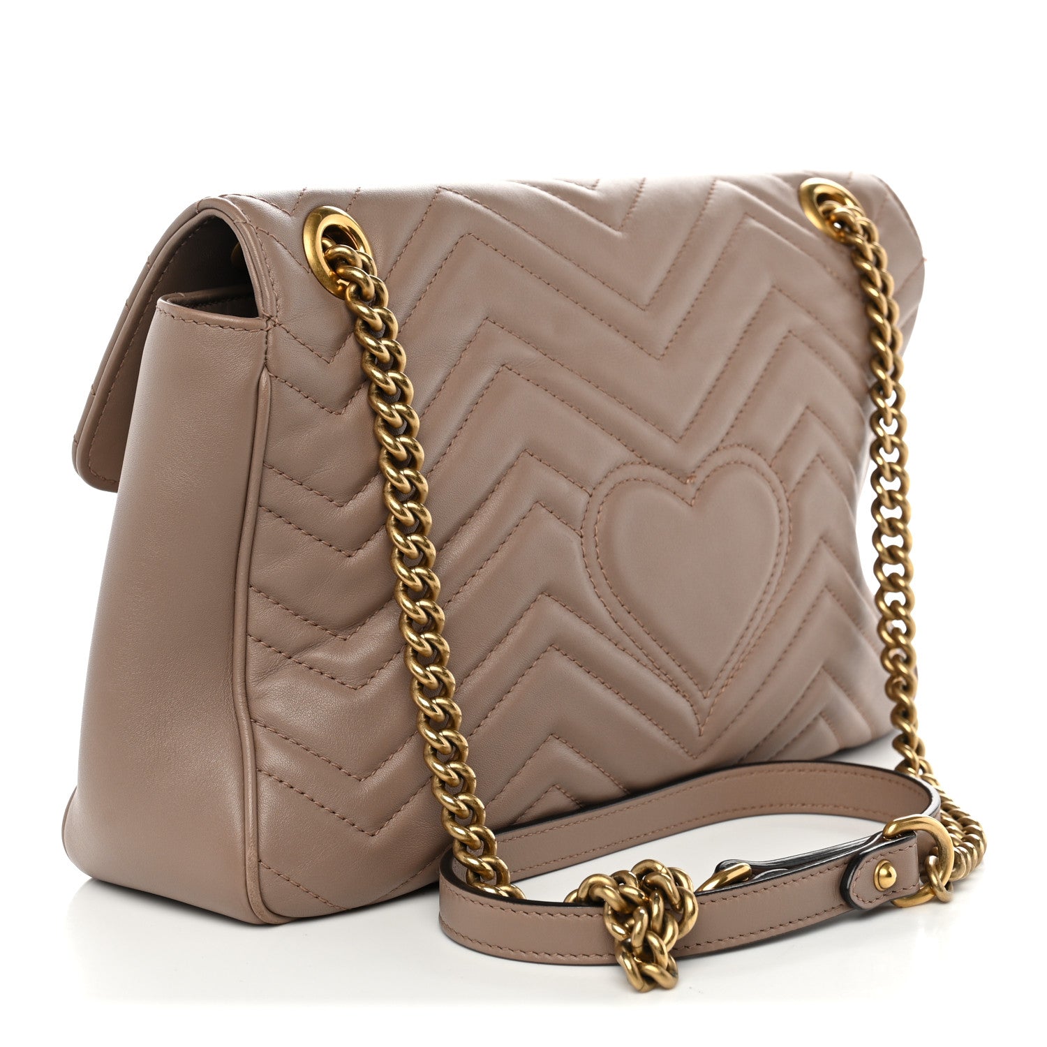 Gucci Calfskin Matelasse Medium GG Marmont Shoulder Bag Porcelain Rose 3 of 11