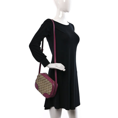 Gucci Monogram Textured Calfskin Mini Bree Messenger Bag Beige Ebony Peonia Flower 2 of 9