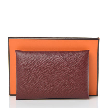 Hermes Epsom Calvi Card Case Rouge H 8 of 8