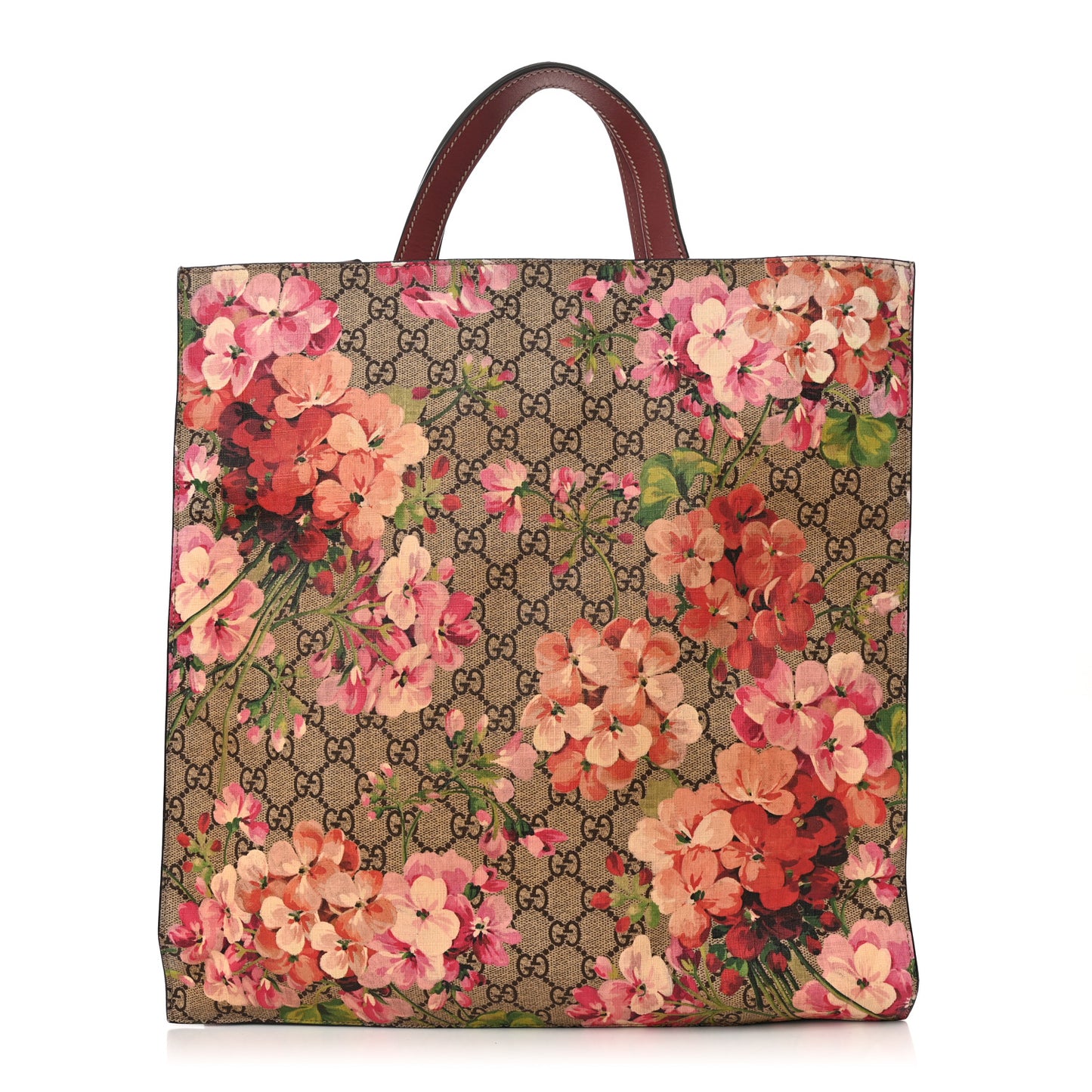 Soft GG Supreme Monogram Blooms Vertical Tote Beige Multicolor Dry Rose