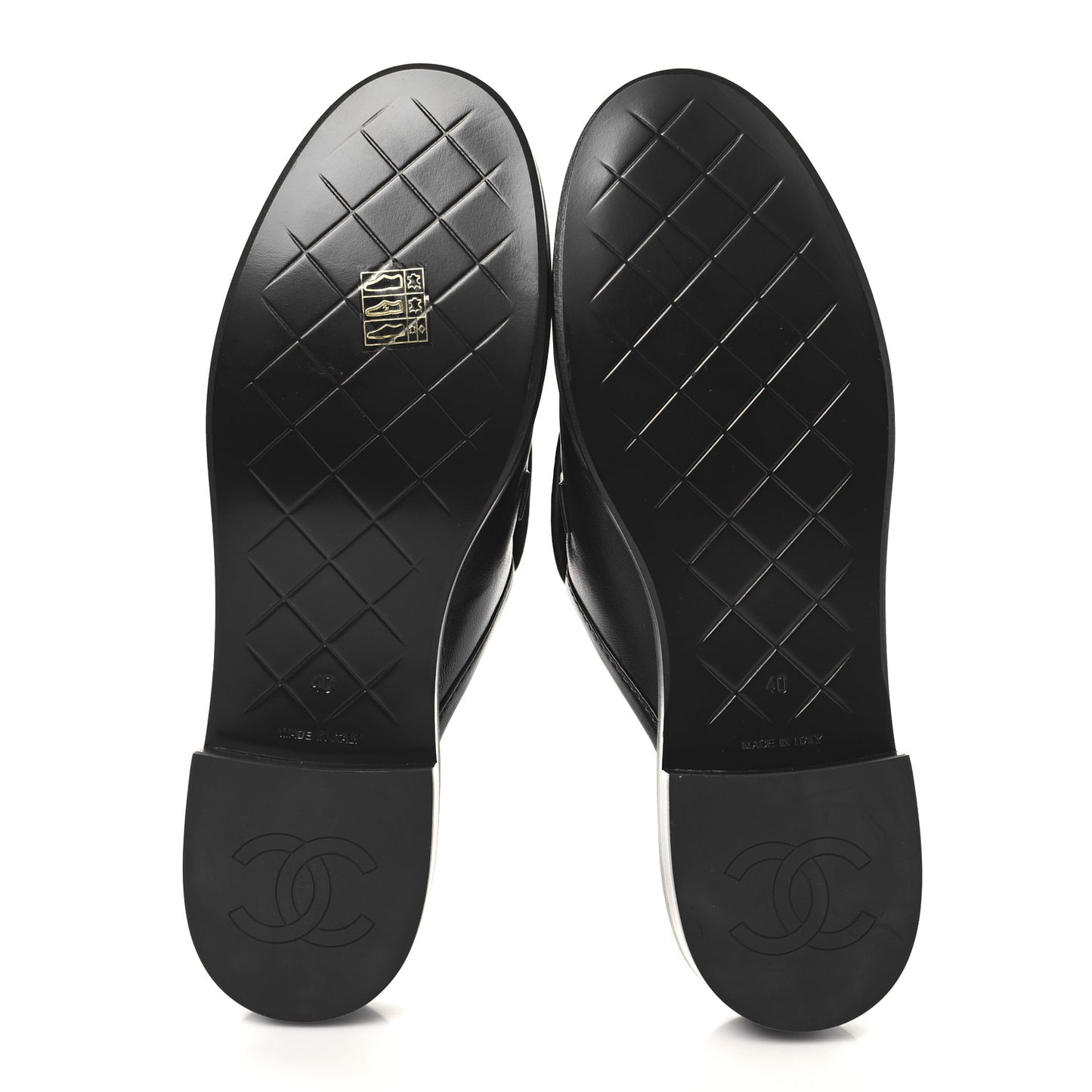 Lambskin Quilted CC Turnlock Mules 40 Black