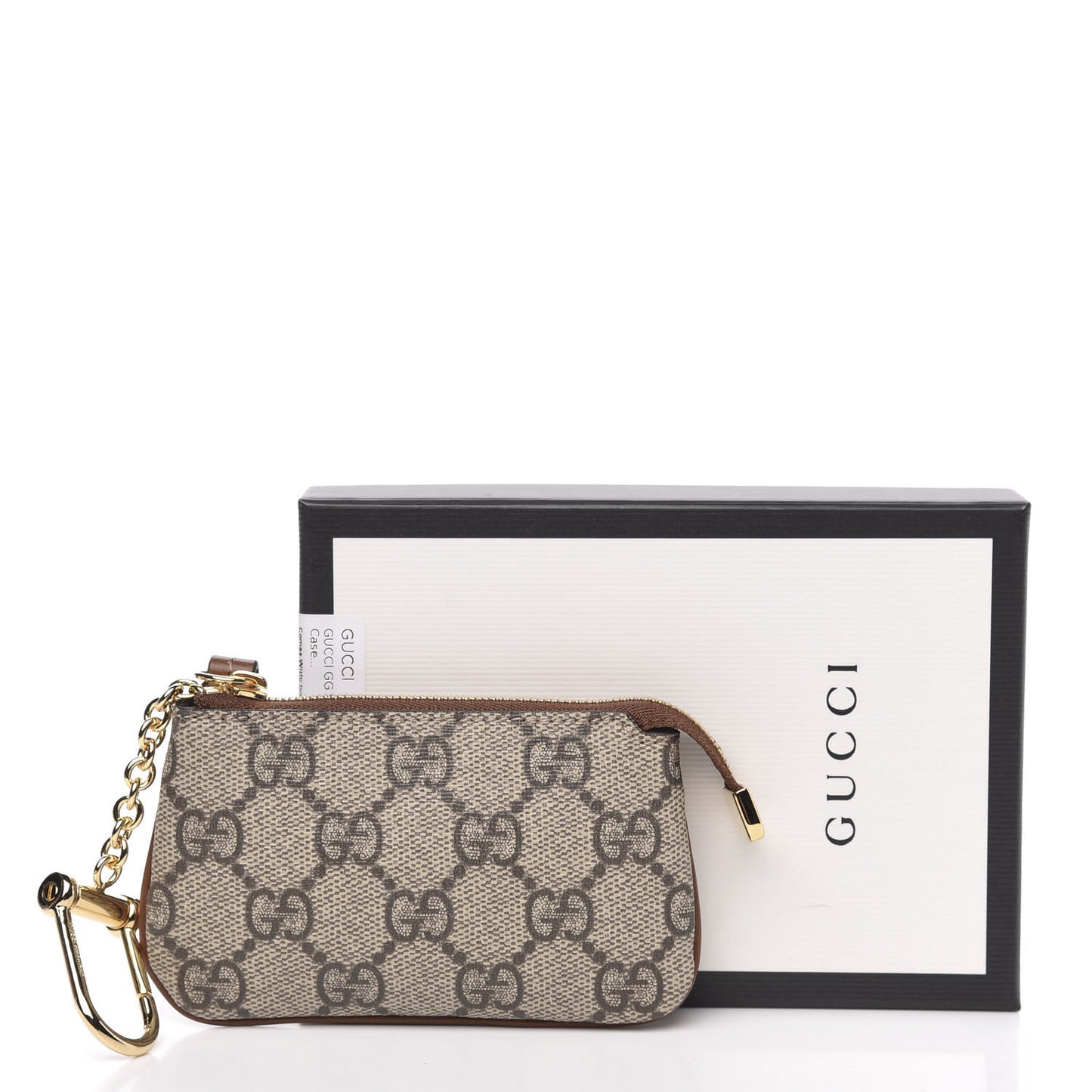 GG Supreme Monogram Key Case Brown