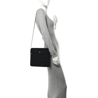 Chanel Tweed Chain Around Tablet Holder Crossbody Black 2 of 11