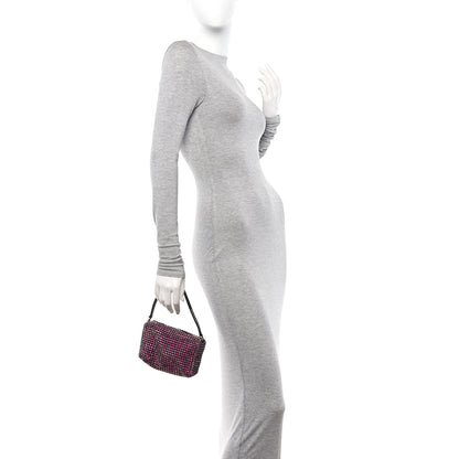 Alexander Wang Mesh Crystal Rhinestone Mini Heiress Pouch Pink 2 of 11