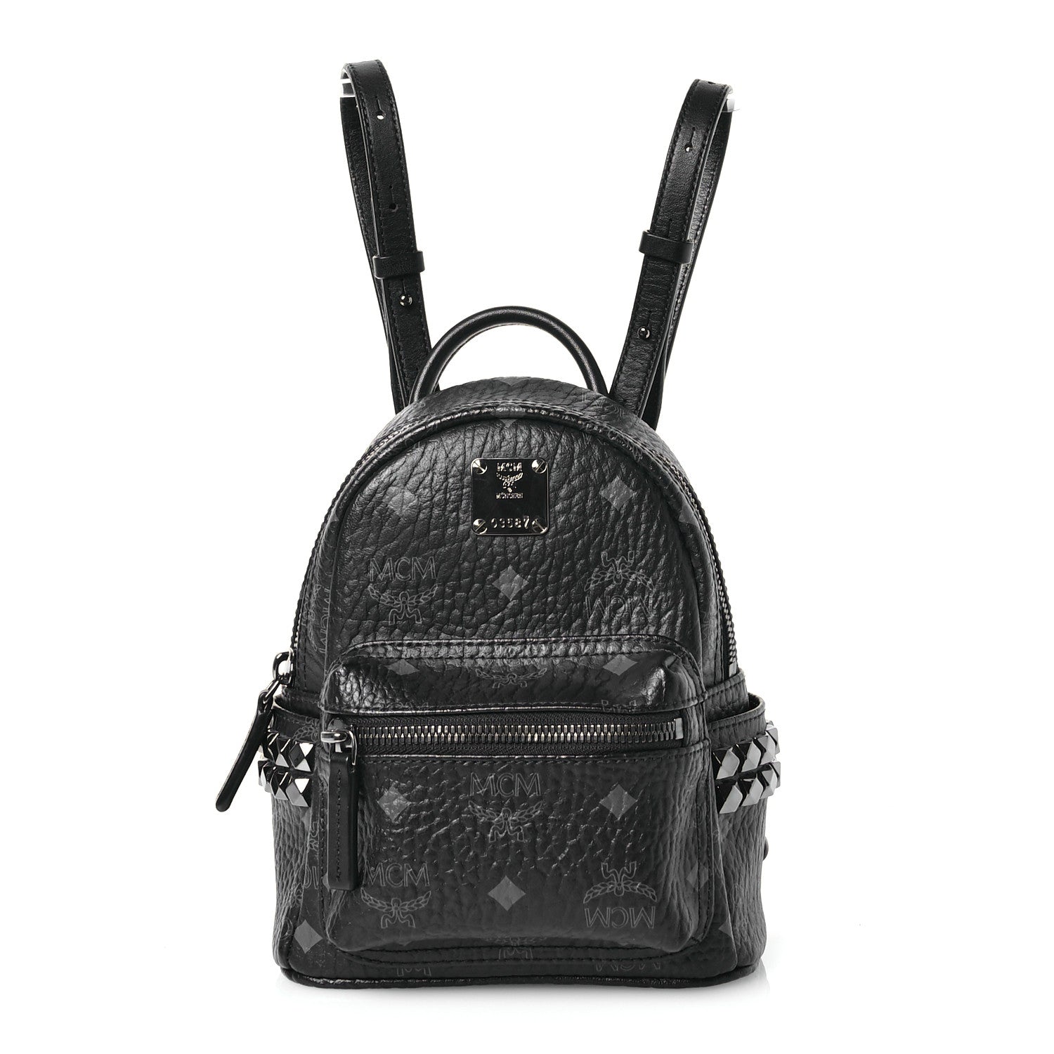 MCM Visetos Side Stud X-Mini Stark Bebe Boo Backpack Black 1 of 14