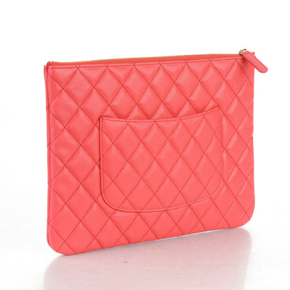 Chanel Caviar Quilted Medium Cosmetic Case Dark Pink 3 of 7