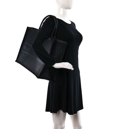 Christian Dior Oblique Calfskin Embossed Book Tote Black 2 of 9