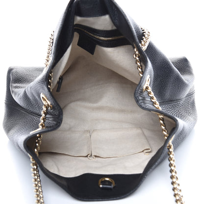 Gucci Pebbled Calfskin Medium Soho Chain Shoulder Bag Black 5 of 14