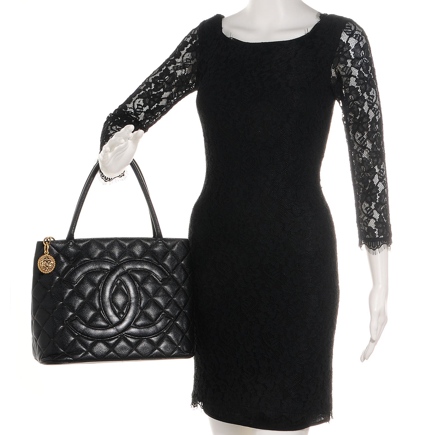 Chanel Caviar Medallion Tote Black 2 of 7