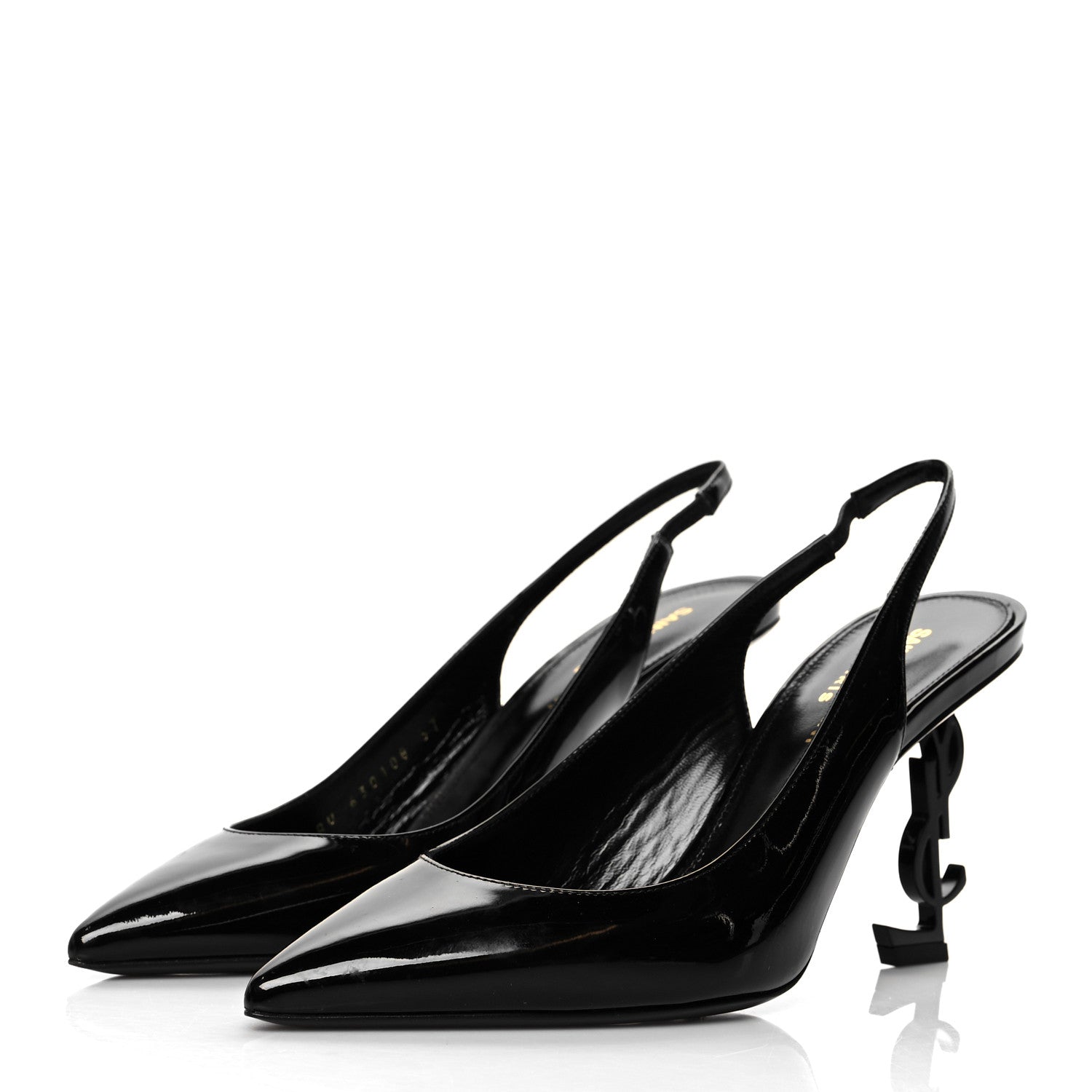 Saint Laurent Patent Opyum Slingback 3.3 Pumps 37 Black 3 of 9