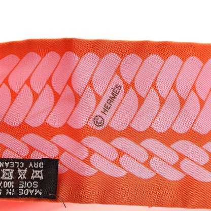 Hermes Silk Clic C'est Noue Twilly Orange Rose Poudre 5 of 6