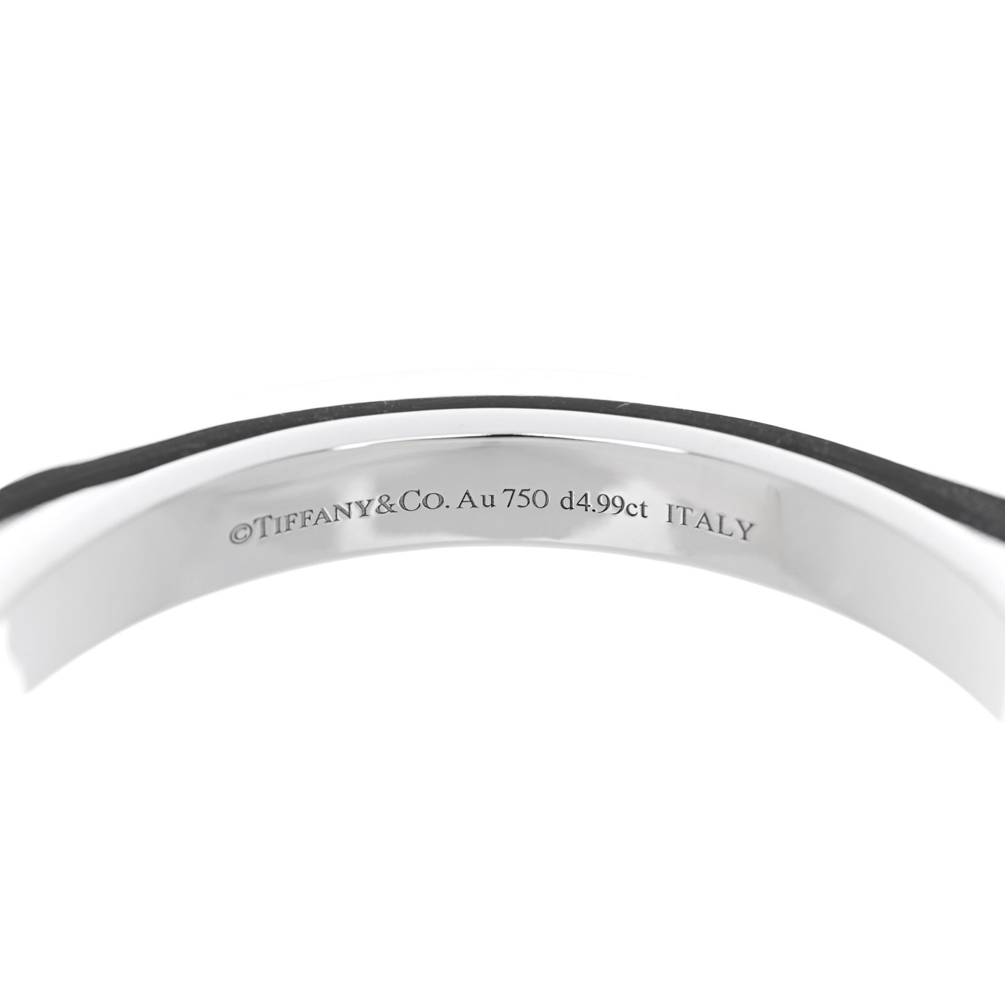 18K White Gold Diamond Tiffany Lock Bangle Pave Bracelet