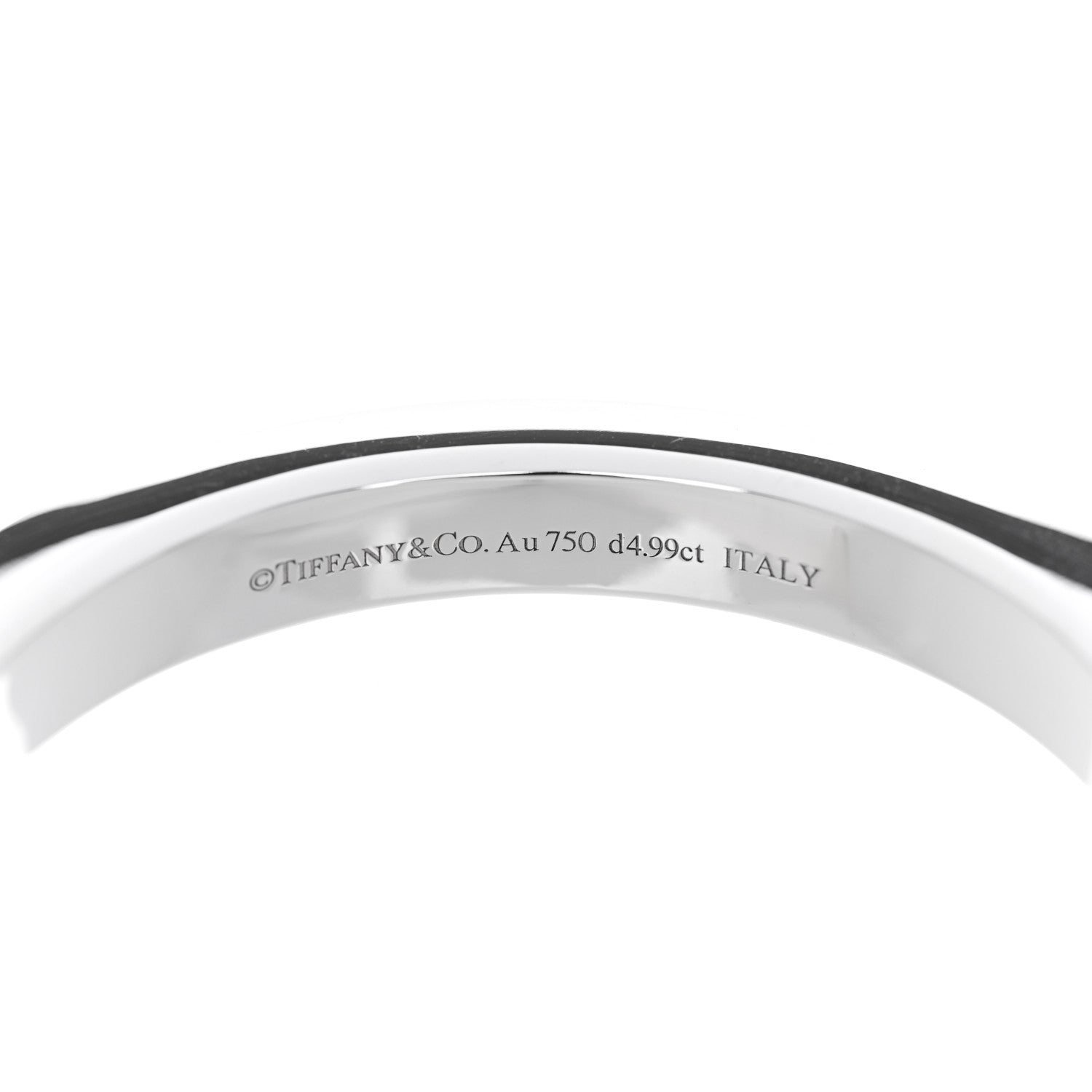 Tiffany 18K White Gold Diamond Tiffany Lock Bangle Pave Bracelet 4 of 5