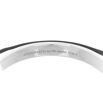 Tiffany 18K White Gold Diamond Tiffany Lock Bangle Pave Bracelet 4 of 5