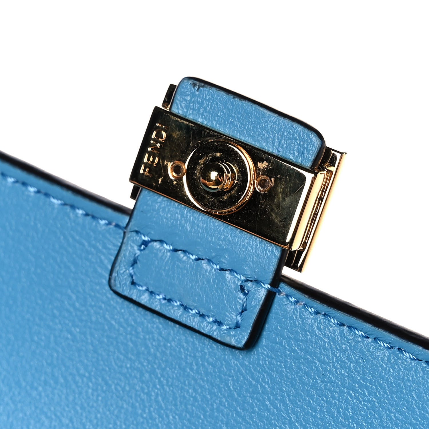 Fendi X SARAH COLEMAN Vitello Liberty Ceylon Micro FF Fish Eye Embossed Nano Baguette Charm Multicolor Cyber Blue 9 of 12