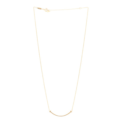 Tiffany 18K Yellow Gold Small T Smile Pendant Necklace 3 of 5