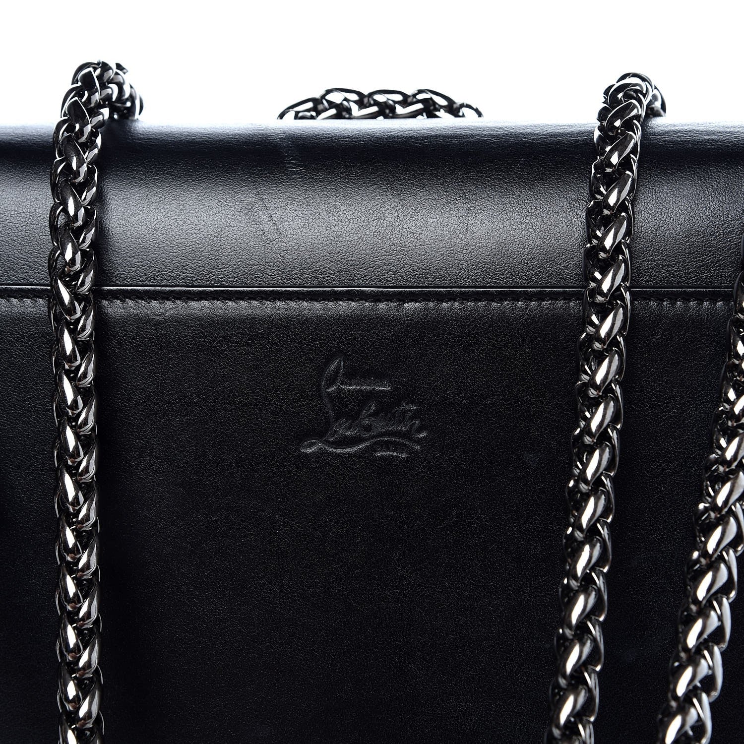 Christian Louboutin Calfskin Small Sweety Charity NV Shoulder Bag Black 8 of 9