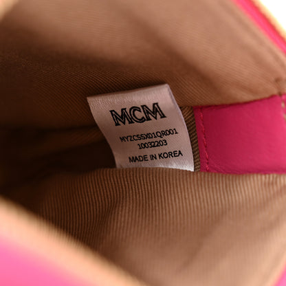 MCM Calfskin Color Splash Mini Pouch on Chain Pink 6 of 6