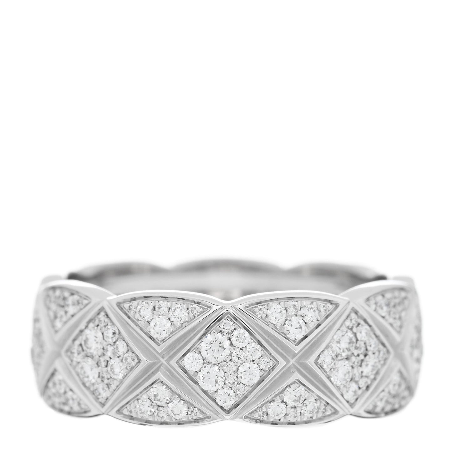 18K White Gold Diamond Small Coco Crush Pave Ring 50 5.25