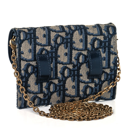 Christian Dior Oblique Nano Saddle Chain Pouch Blue 3 of 7