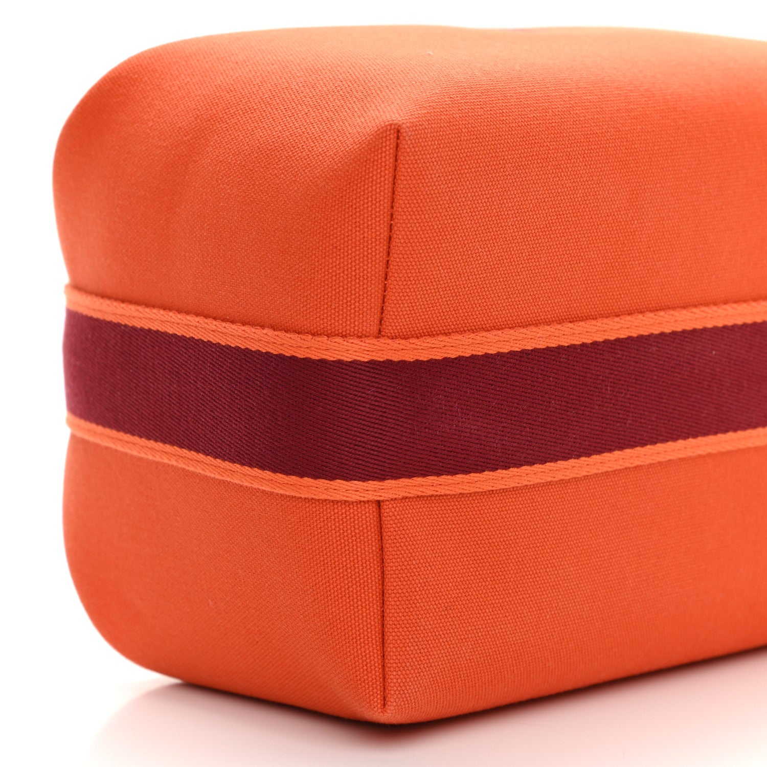 Hermes Canvas Large Bride-A-Brac Pouch Orange Feu Burgundy 8 of 9