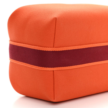 Hermes Canvas Large Bride-A-Brac Pouch Orange Feu Burgundy 8 of 9