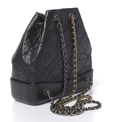 Chanel Aged Calfskin Quilted Small Gabrielle Backpack Black 2 of 14