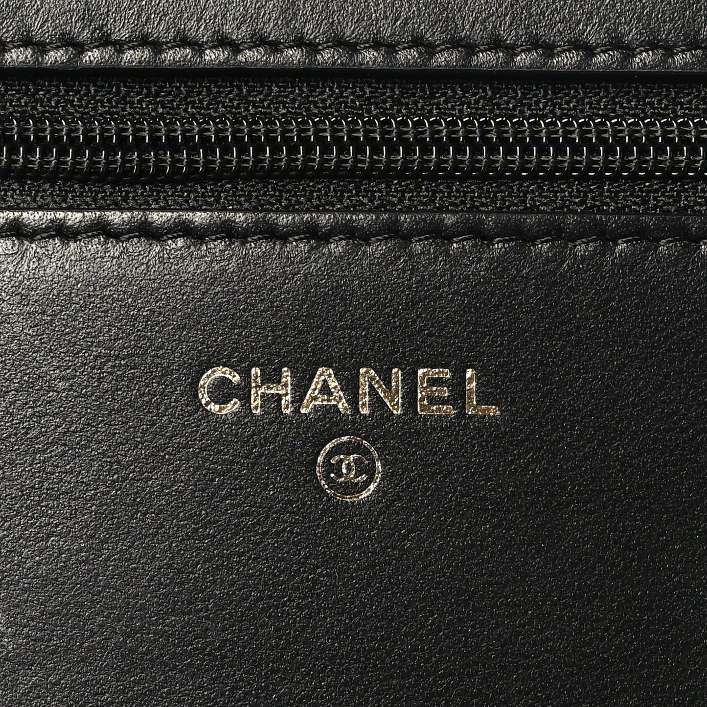 Lambskin Quilted Double Stitch Tassel Wallet On Chain WOC Black