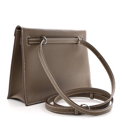 Hermes Evercolor Verso Kelly Danse II Belt Bag Etoupe Vert Fonce 3 of 11
