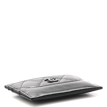 Chanel Aged Calfskin Quilted Gabrielle Card Holder Wallet So Black 4 of 8