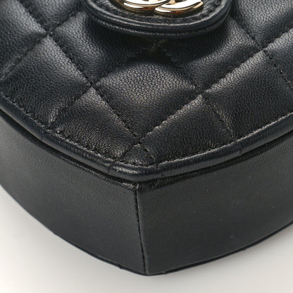 Chanel Lambskin Quilted CC In Love Heart Clutch Black 8 of 8