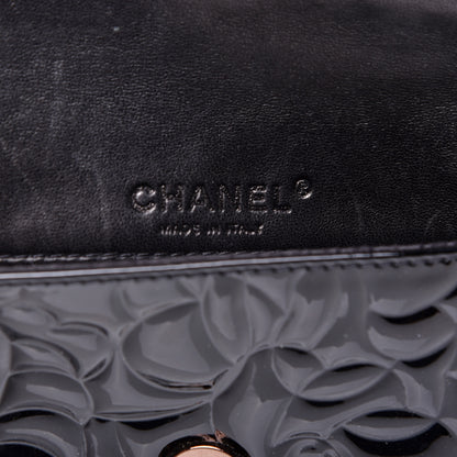Chanel Patent Camellia Embossed Mini Flap Black 8 of 11