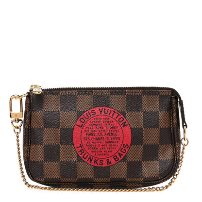 Louis Vuitton Damier Ebene Complice Trunks and Bags Mini Pochette Accessories Red 1 of 6