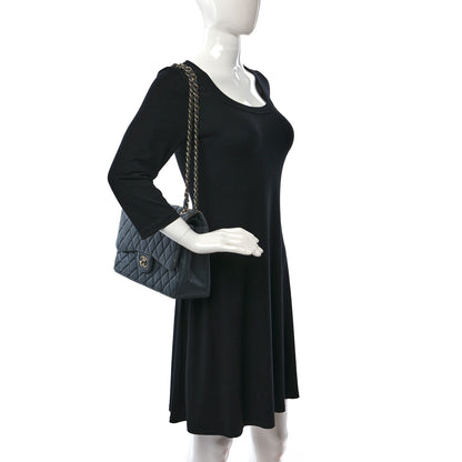 Chanel Lambskin Quilted Jumbo Double Flap Charcoal Grey 2 of 11