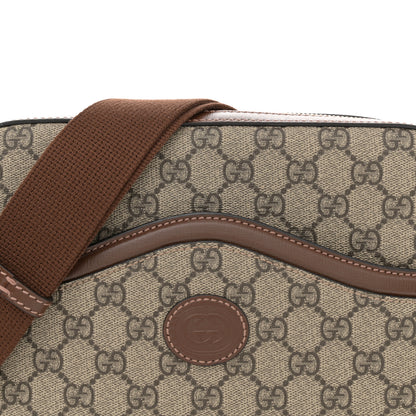 Gucci GG Supreme Monogram Azalea Calfskin Retro Interlocking G Messenger Shoulder Bag Beige Ebony Brown Sugar 8 of 12
