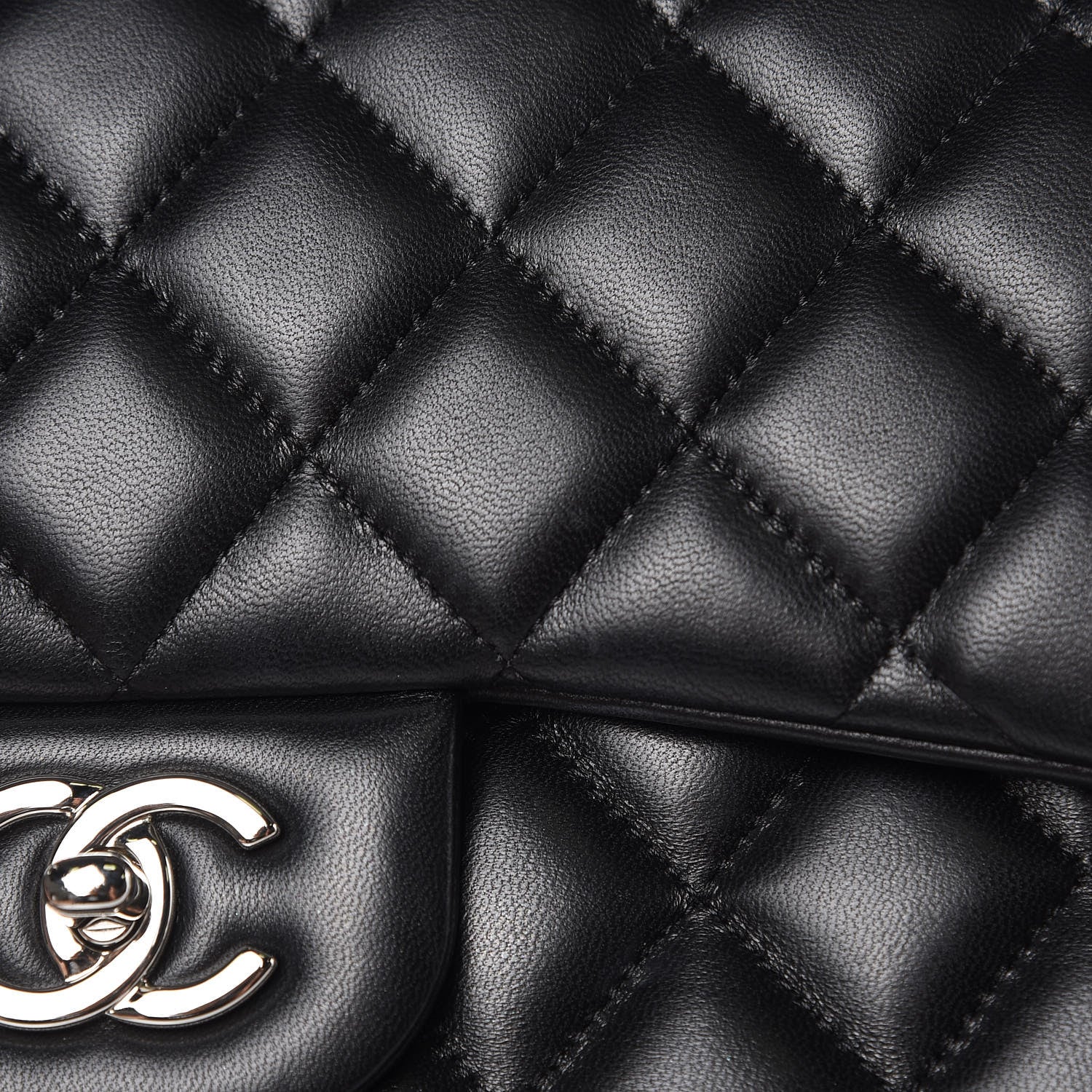 Chanel Lambskin Quilted Jumbo Double Flap Black 11 of 16