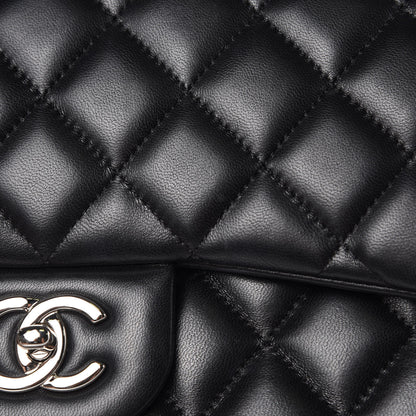 Chanel Lambskin Quilted Jumbo Double Flap Black 11 of 16