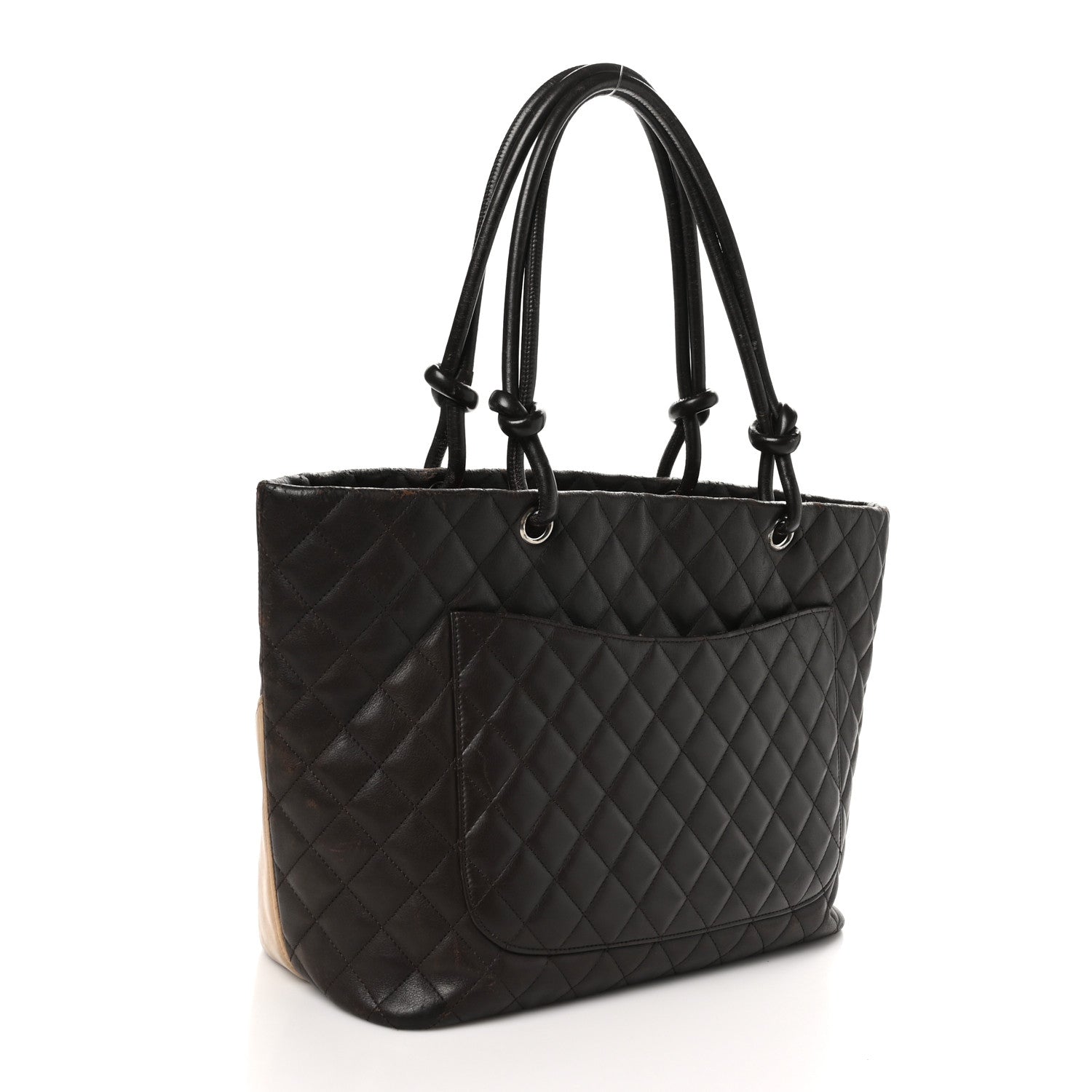 Chanel Calfskin Quilted Large Cambon Tote Brown Beige 4 of 14