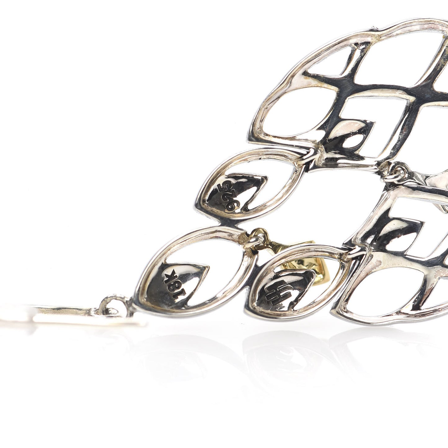 Sterling Silver 18K Yellow Gold Naga Chandelier Earrings
