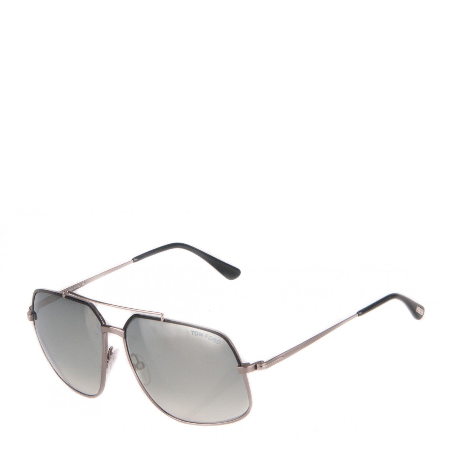 Tom Ford Ronnie Aviator Sunglasses TF439 Black Silver 1 of 7