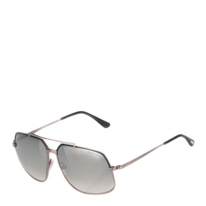 Tom Ford Ronnie Aviator Sunglasses TF439 Black Silver 1 of 7