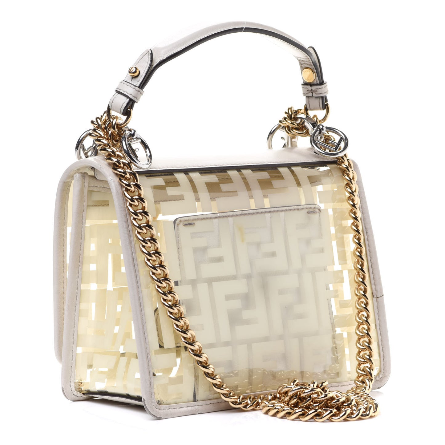TPU FF Vitello Century F is Fendi Small Kan I Shoulder Bag White