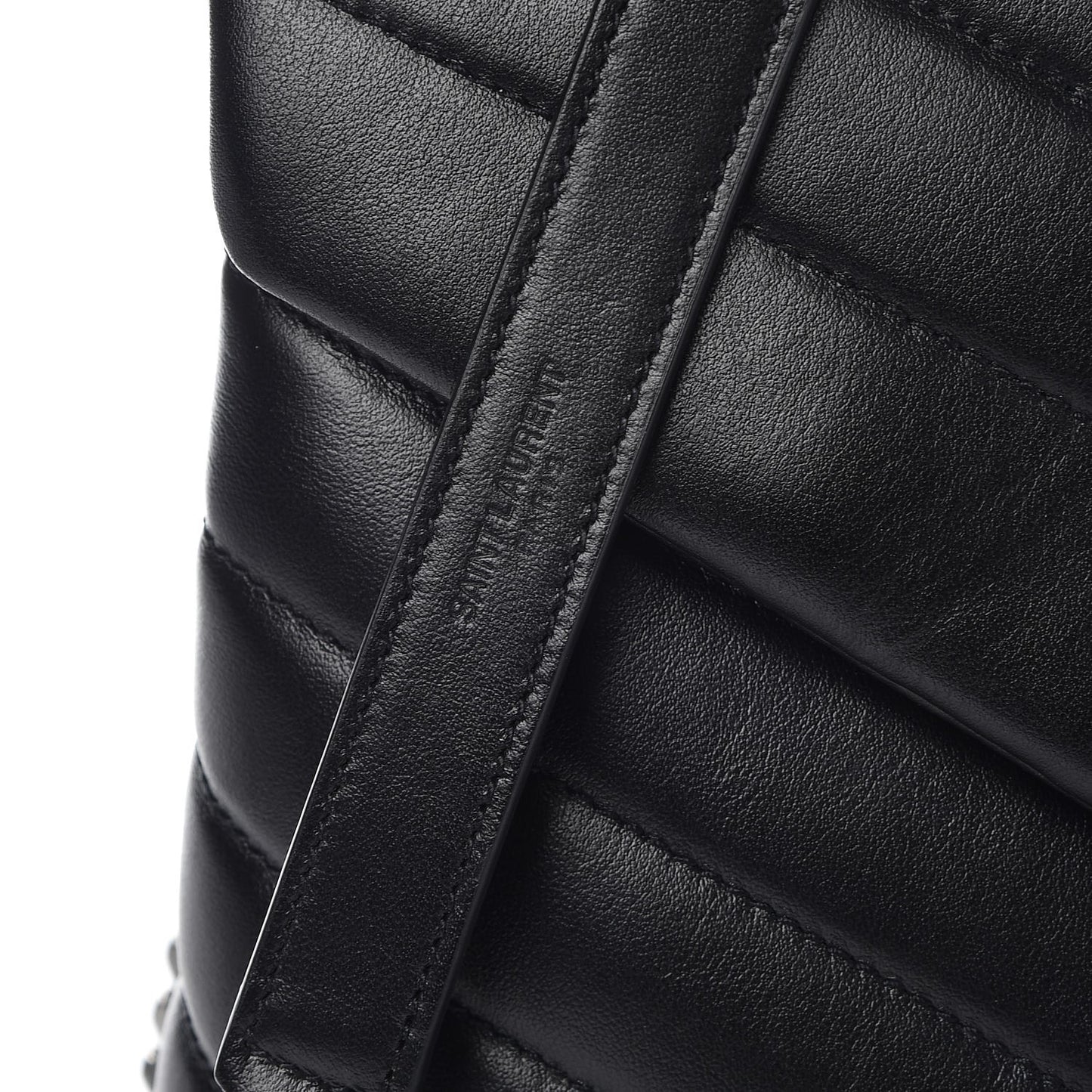 Calfskin Y Quilted Monogram Medium Loulou Chain Satchel Black