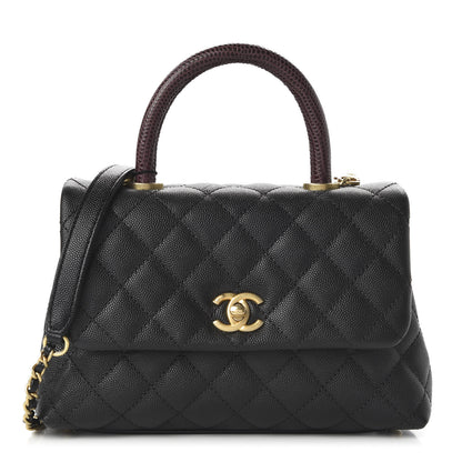 Chanel Caviar Lizard Quilted Mini Coco Handle Flap Black 1 of 11
