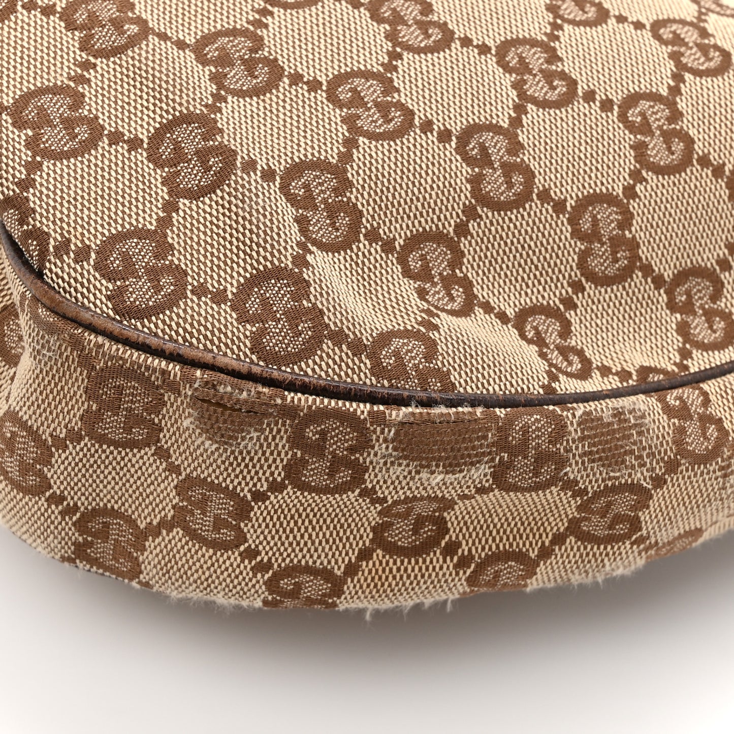 Monogram Web Medium Half Moon Hobo Dark Brown