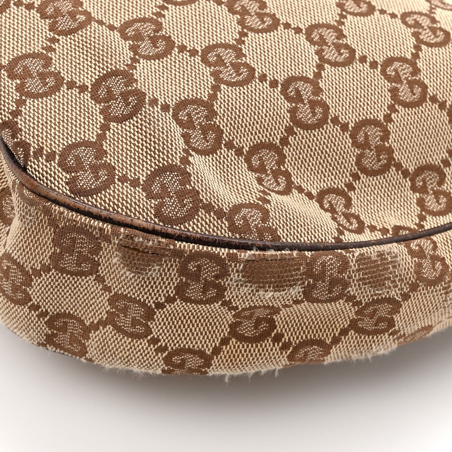 Gucci Monogram Web Medium Half Moon Hobo Dark Brown 16 of 18