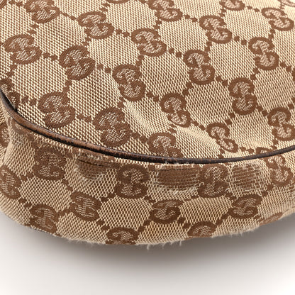 Gucci Monogram Web Medium Half Moon Hobo Dark Brown 16 of 18